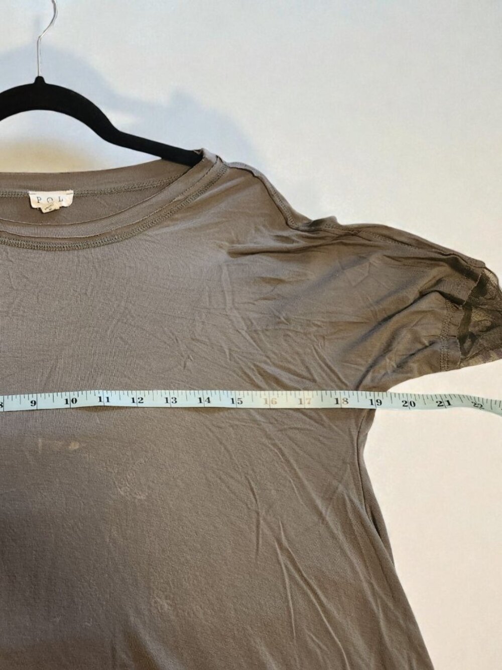 🤎 POL Distressed Boho Top S | Mesh Sleeve Bell Top Raw Hem 🤎 - Picture 9 of 11